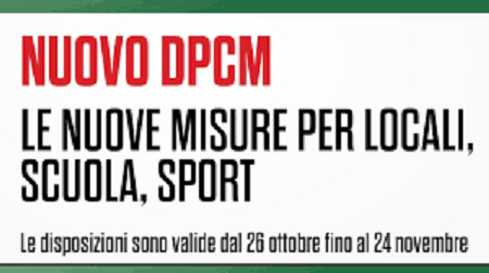 nuovo dpcm le chiusure dal 26 ottobre